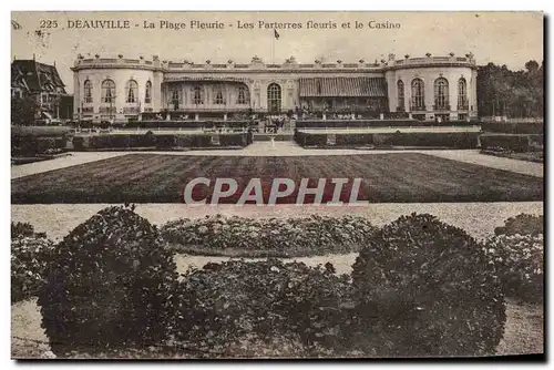 Cartes postales Deauville La Plage Fleurie Les parterres fleuris et le casino