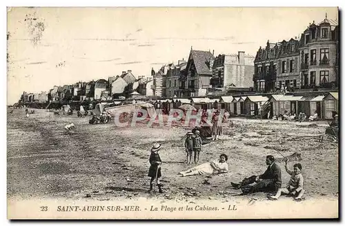 Ansichtskarte AK Saint Aubin Sur Mer La Plage et les Cabines