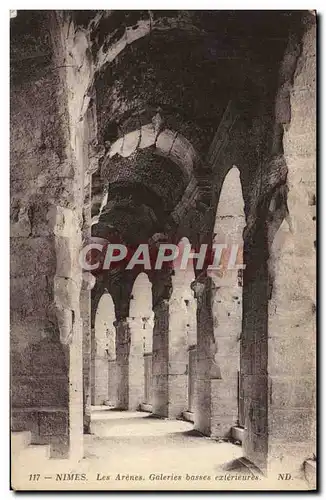 Cartes postales Nimes Les Arenes Galeries basses exterieures