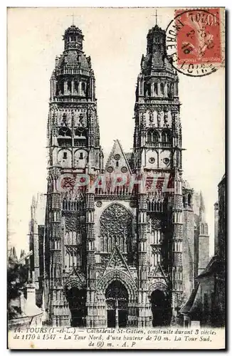 Cartes postales Tours Cathedrale Saint Gatien