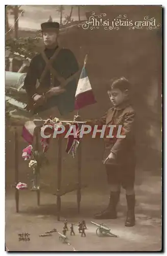 Cartes postales Fantaisie Enfant Soldat militaria Canon