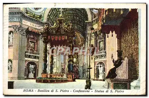 Cartes postales Roma Basilica di s Pietro Confessione Statue di S Pietro