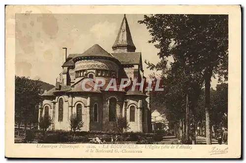 Cartes postales L&#39Auvergne Pittoresque La Bourboule L&#39eglise Cote de l&#39abside et le boulevard G Clemenc