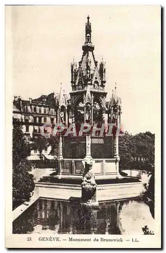 Cartes postales Geneve Monument de Brunswick