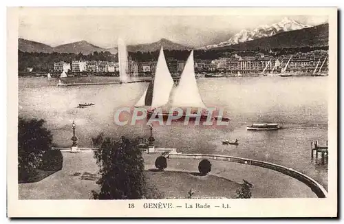 Cartes postales Geneve La Rade Bateau