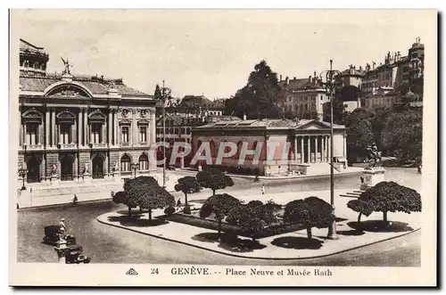 Cartes postales Geneve Place Neuve et Musee Rath