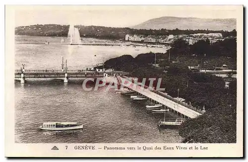 Cartes postales Geneve Panorama vers le Quai des Eaux vives et le Lac