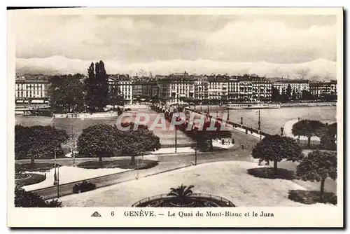 Cartes postales Geneve Le Quai du Mont Blanc et le Jura