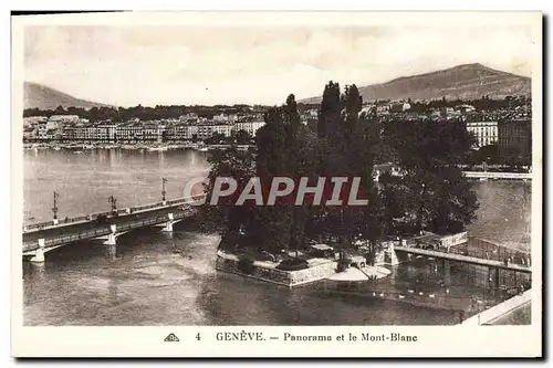 Cartes postales Geneve Panorama et le Mont Blanc