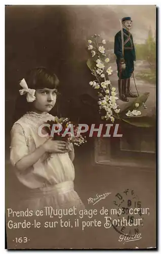 Cartes postales Fantaisie Enfant Soldat Militaria