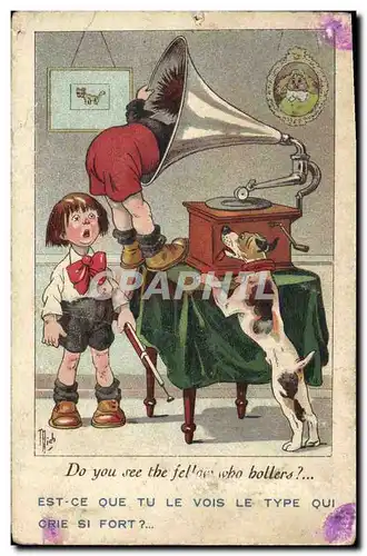 Cartes postales Fantaisie Enfants Chien