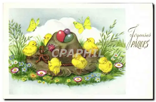 Cartes postales Fantaisie Poussins Joyeuses Paques