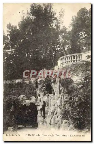 Cartes postales Nimes Jardins de la Fontaine La Cascade