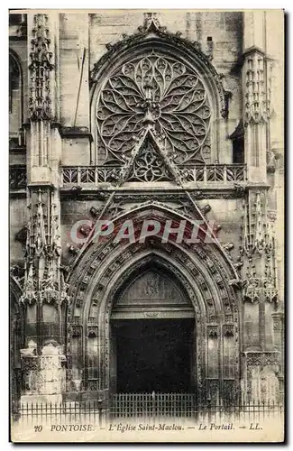 Cartes postales Pontoise L&#39Eglise Saint Maclou Le portail