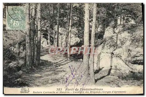 Cartes postales Foret de Fontainebleau Rochers Cartouche et Mandrin Cavaliere des brigands Gorges d&#39Apremont