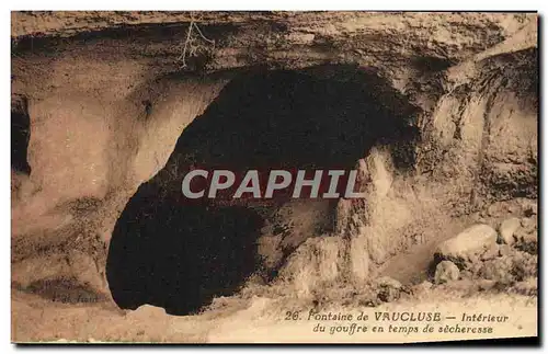 Cartes postales Fontaine De Vaucluse Interieur du gouffre en temps de secheresse