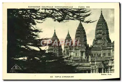 Cartes postales Paris Exposition coloniale Internationale 1931 Temple D&#39Angkor Vat