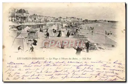 Cartes postales Les Sables Dolonne La Plage a l&#39heure des bains