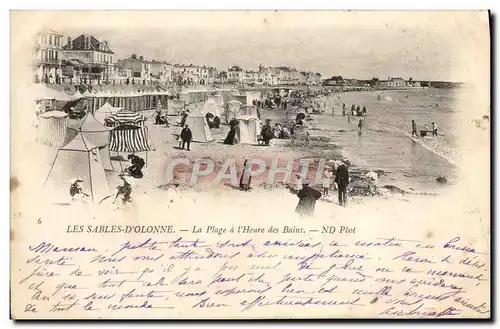 Cartes postales Les Sables Dolonne La Plage a l'heure des bains