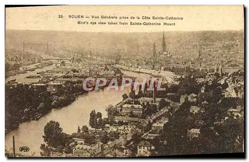 Cartes postales Rouen Vue Generale Prise De La Cote Sainte Catherine