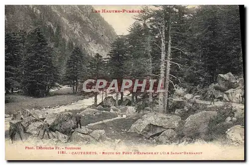 Ansichtskarte AK Cauterets Route du pont d&#39Espagne et l&#39ile Sarah Bernhardt