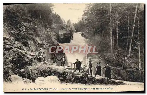 Cartes postales Cauterets Rout Du Pont d&#39Espagne Cascade du Cerisey