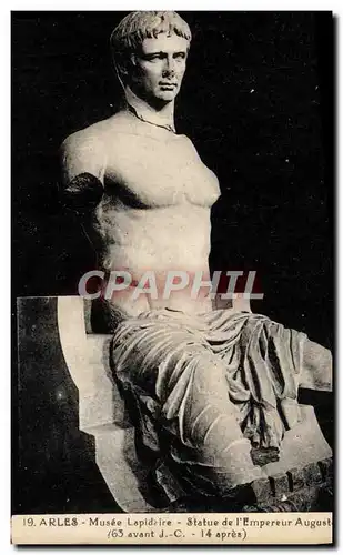 Cartes postales Arles Musee Lapidaire Statue de l&#39empereur Auguste