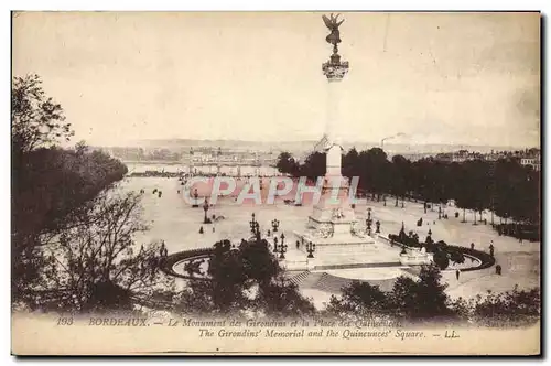 Cartes postales Bordeaux Le monument des Girondins et la place des Quinconces