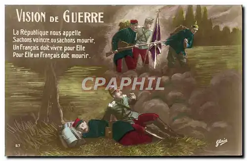 Cartes postales Fantaisie Vision de guerre Militaria