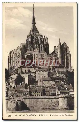 Cartes postales Mont St Michel L'Abbaye L'abside De la basilique