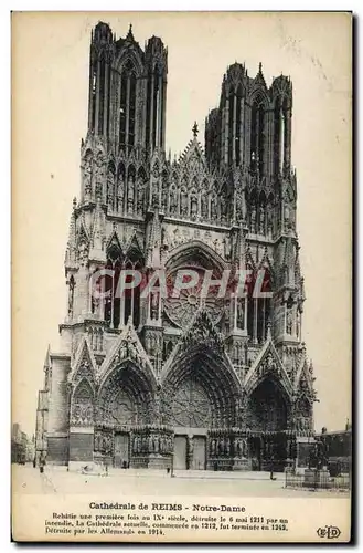 Cartes postales Cathedrale De Reims Notre Dame