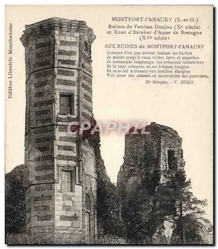 Ansichtskarte AK Montfort L&#39Amaury Restes de l&#39ancien donjon et tour d&#39escalier