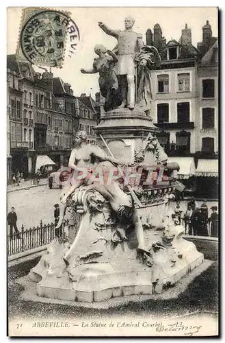 Cartes postales Abbeville La statue de l&#39amiral Courbet