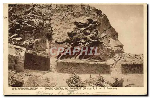 Cartes postales Harmannswillerkpf Groupe central du monument du 152eme RI Militaria