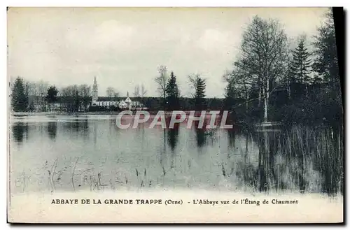 Cartes postales Abbaye de la grande Trappe L&#39abbaye vue de l&#39etang de Chaumont