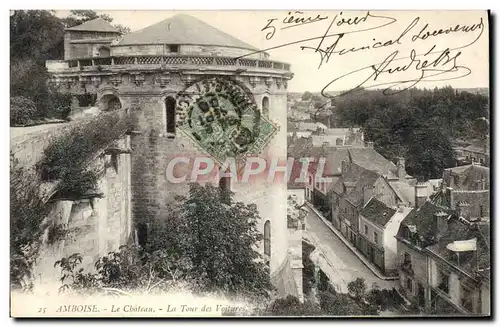 Cartes postales Amboise Le Chateau La Tour Des Voitures