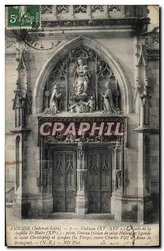 Cartes postales Amboise Le Chateau Facade de la chapelle St Blaise