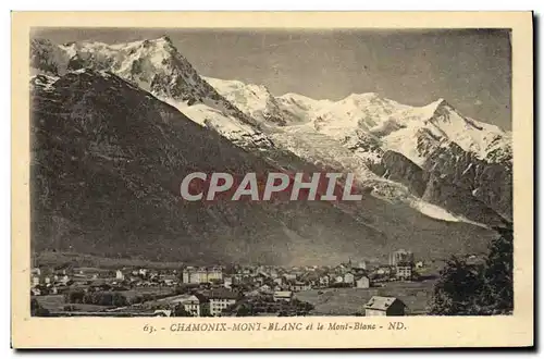 Cartes postales Chamonix Vue Generale Et Le Mont Blanc