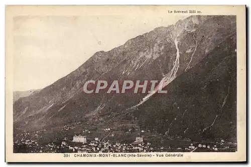 Cartes postales Chamonix Vue Generale Et Le Mont Blanc