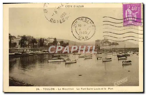 Cartes postales Toulon Le Mourillon Le Fort Saint Louis Et Le Port Bateaux