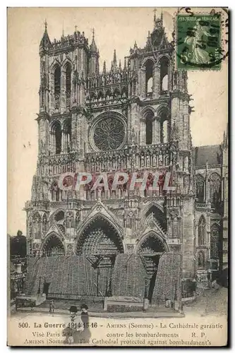 Cartes postales Amiens La Cathedrale Garantie contre les bombardements Militaria