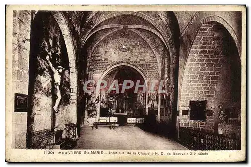 Cartes postales Moustiers Ste Marie Interieur De La Chapelle ND de Beauvoir
