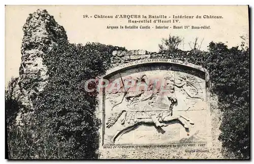 Cartes postales Chateau D'Arques La Bataille Interieur Du Bas Relief D'Henri IV