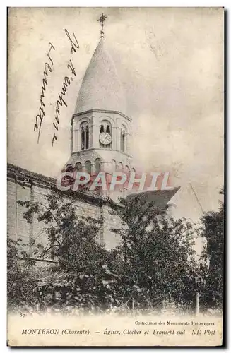Cartes postales Montbron Eglise Clocher Et Transept Sud