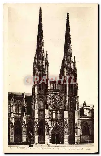 Cartes postales Bordeaux La Cathedrale Saint Andre Facade Nord