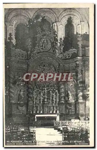 Cartes postales Perigueux Eglise St Etienne de la cite Autel et retable