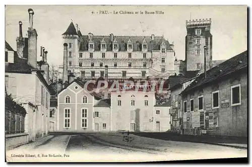 Ansichtskarte AK Pau Le Chateau Et La Basse Ville