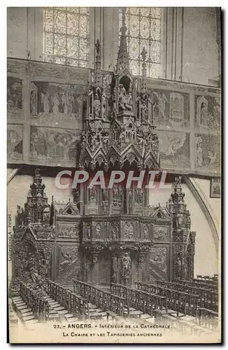 Cartes postales Angers Interieur De La Cathedrale La Chaire Et Les Tapisseries Anciennes