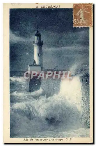 Cartes postales Le Treport Effet de Vague Par gros temps Phare