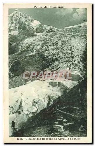 Cartes postales Vallee de Chamonix Glacier des Bossons et Aiguille du Midi